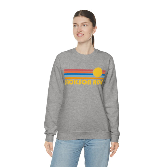Jackson Hole, Wyoming Sweatshirt - Retro Sunrise Unisex