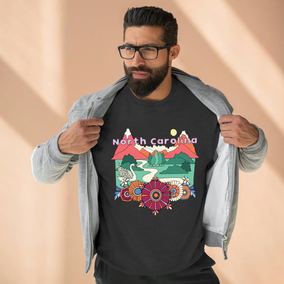 Premium North Carolina Crewneck Sweatshirt - Retro Unisex Sweatshirt