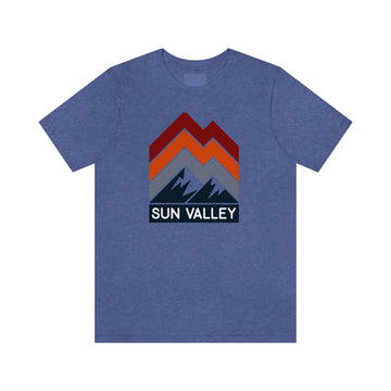 Buy heather-true-royal Sun Valley, Idaho T-Shirt - Retro Mountain Unisex Sun Valley Shirt