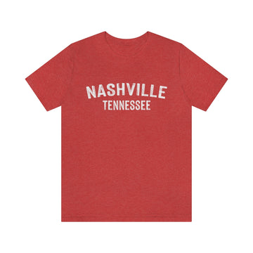 Buy heather-red Nashville, Tennessee Shirt - Paint Text Unisex Nashville T-Shirt