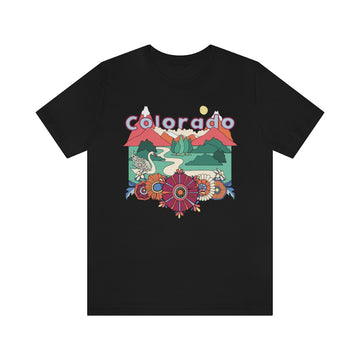 Buy black Colorado T-Shirt - Retro Mountain / Hippie Style Colorado Shirt