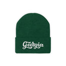 Georgia Beanie - Adult Hand Lettered Embroidered Georgia Knit Hat-1