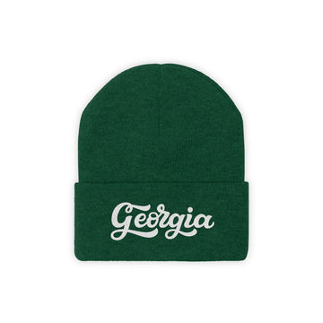 Georgia Beanie - Adult Hand Lettered Embroidered Georgia Knit Hat