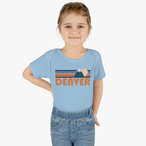 Denver Baby Bodysuit - Retro Mountain Denver, Colorado Baby Bodysuit