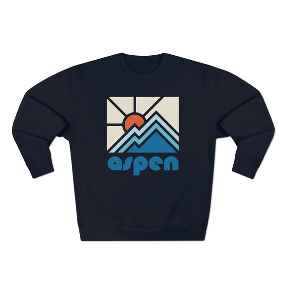 Premium Aspen, Colorado Crewneck Sweatshirt - Retro Unisex Sweatshirt
