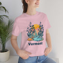 Vermont T-Shirt - Mountain Illustration Unisex Vermont Shirt-54