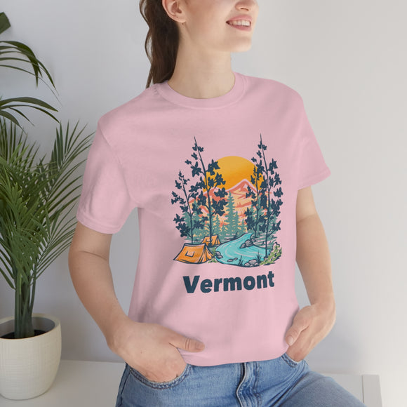 Vermont T-Shirt - Mountain Illustration Unisex Vermont Shirt