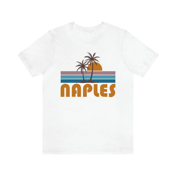 Buy white Naples, Florida T-Shirt - Retro Palm Tree Unisex Naples Shirt
