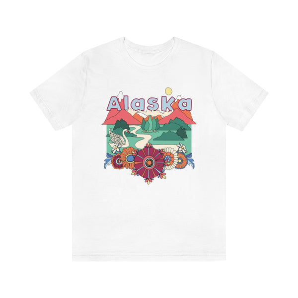 Alaska T-Shirt - Retro Mountain / Hippie Style Alaska Shirt