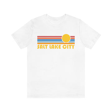 Buy white Salt Lake City, Utah T-Shirt - Retro Sun Unisex Salt Lake City T Shirt