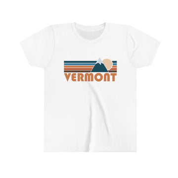 Vermont Youth T-Shirt - Retro Mountain Vermont Kid's TShirt - 0