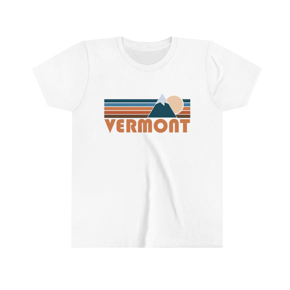 Vermont Youth T-Shirt - Retro Mountain Vermont Kid's TShirt