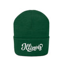 Illinois Beanie - Adult Hand Lettered Embroidered Illinois Knit Hat-2