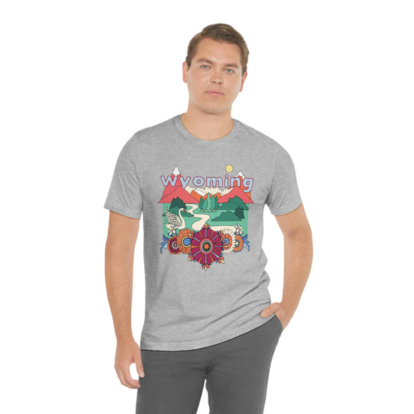 Wyoming Shirt, Wyoming Retro T-Shirt, Hippie Style Wyoming tee, Wyoming Mountain Shirt