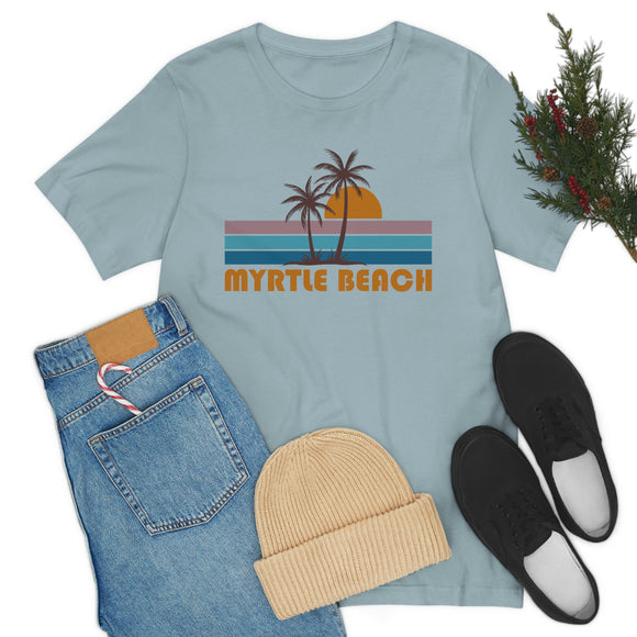 Myrtle Beach, South Carolina T-Shirt - Retro Palm Tree Unisex Myrtle Beach Shirt