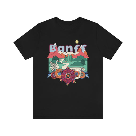 Banff T-Shirt - Retro Mountain / Hippie Style Banff, Canada Shirt