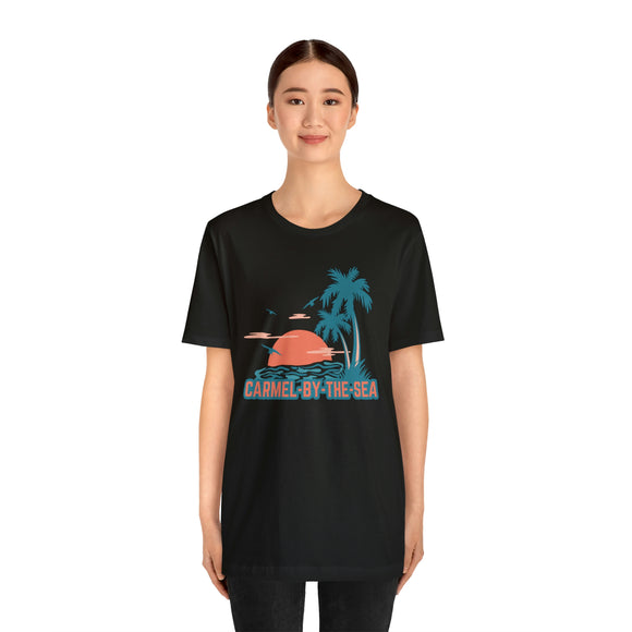Carmel-by-the-Sea, California T-Shirt - Retro Palm Tree & Beach Unisex Carmel-by-the-Sea Shirt