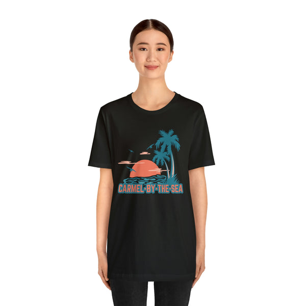 Carmel-by-the-Sea, California T-Shirt - Retro Palm Tree & Beach Unisex Carmel-by-the-Sea Shirt