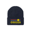 Oregon Beanie - Adult Embroidered Retro Sunset Oregon Knit Hat