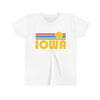 Iowa Youth T-Shirt - Retro Sun Iowa Kid's TShirt
