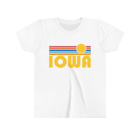 Iowa Youth T-Shirt - Retro Sun Iowa Kid's TShirt