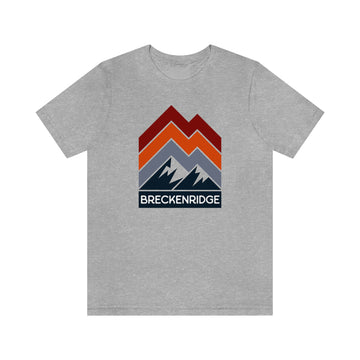 Buy athletic-heather Breckenridge, Colorado T-Shirt - Retro Mountain Unisex Breckenridge Shirt - Chevron Peaks