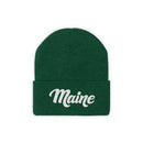 Maine Beanie - Adult Hand Lettered Embroidered Maine Knit Hat-1