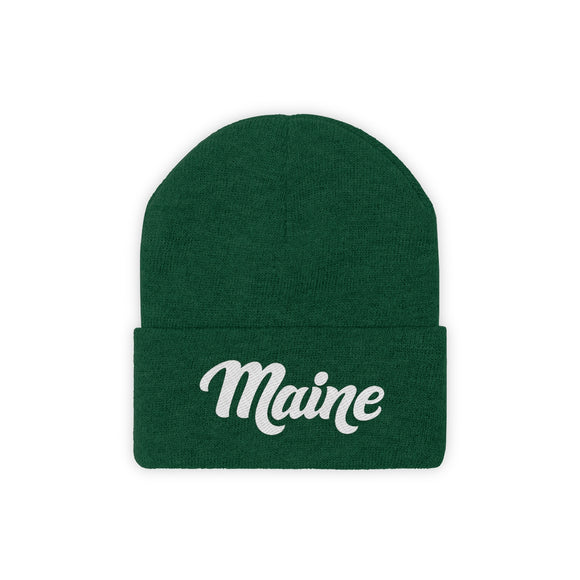 Maine Beanie - Adult Hand Lettered Embroidered Maine Knit Hat
