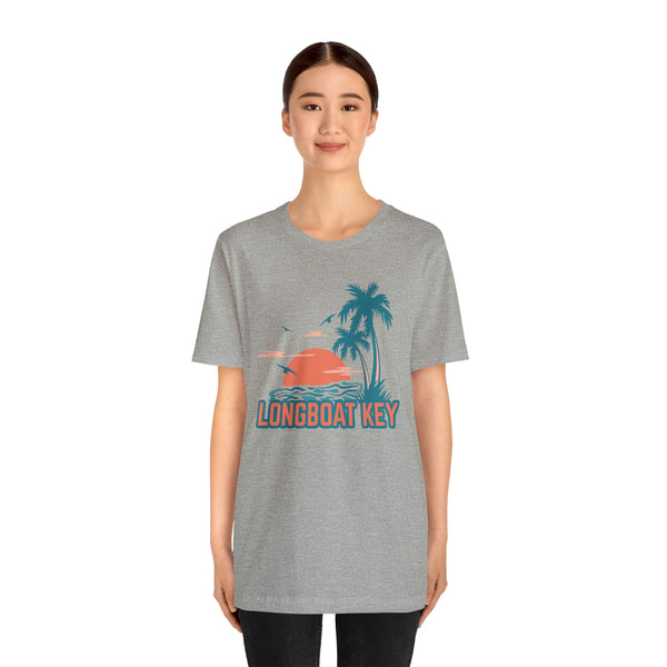Longboat Key, Florida T-Shirt - Retro Palm Tree & Beach Unisex Longboat Key Shirt