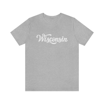 Buy athletic-heather Wisconsin T-Shirt - Hand Lettered Unisex Wisconsin Shirt