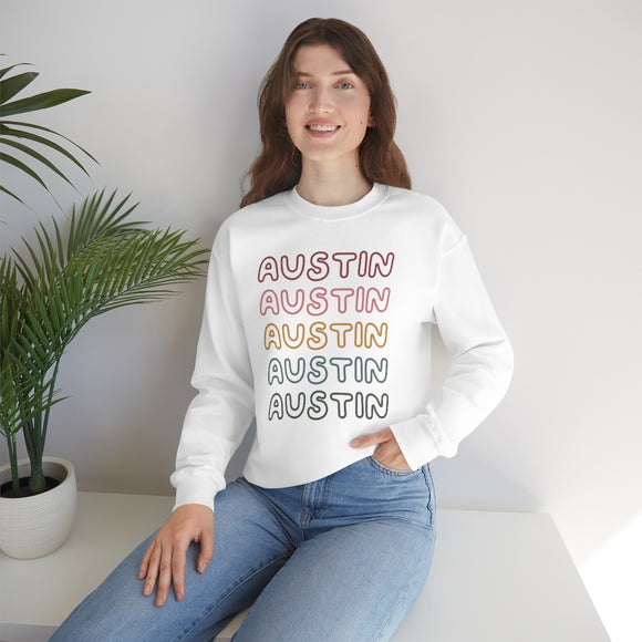 Austin, Texas Sweatshirt - Retro Five Color Unisex