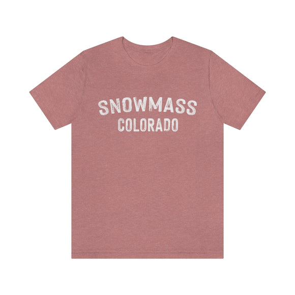 Snowmass, Colorado Shirt - Paint Text Unisex Snowmass T-Shirt