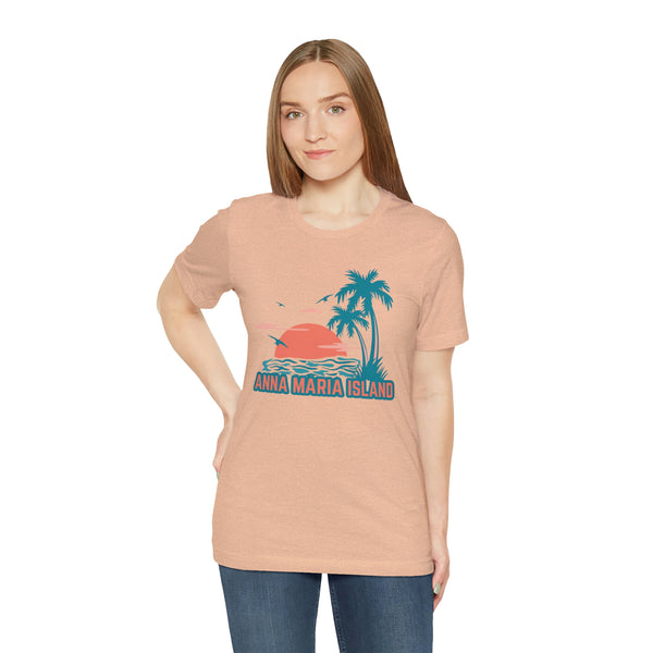 Anna Maria Island, Florida T-Shirt - Retro Palm Tree & Beach Unisex Anna Maria Island Shirt