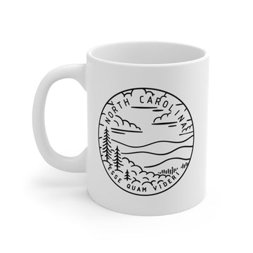 North Carolina Mug - State Design White Ceramic North Carolina Mug (11oz & 15oz) - 0