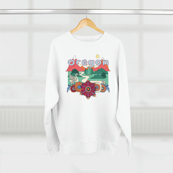 Premium Oregon Sweatshirt - Unisex Boho Premium Crewneck Oregon Sweatshirt