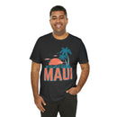 Maui, Hawaii T-Shirt - Retro Palm Tree & Beach Unisex Maui Shirt-80