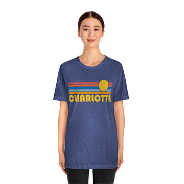 Charlotte, North Carolina T-Shirt - Retro Sun Unisex Charlotte T Shirt - 0