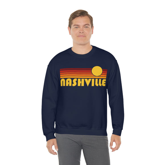 Nashville, Tennessee Sweatshirt - Retro Sunset Unisex