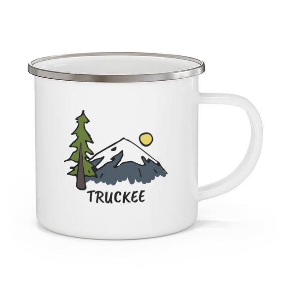 Truckee, California Camp Mug - Retro Enamel Camping Truckee Mug