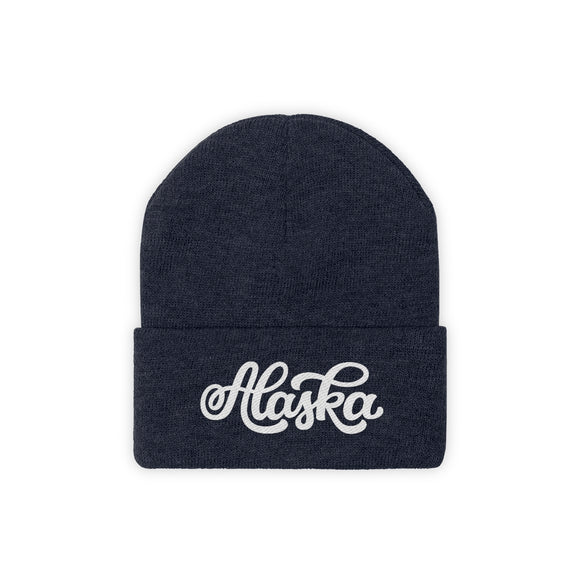Alaska Beanie - Adult Hand Lettered Embroidered Alaska Knit Hat