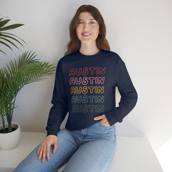 Austin, Texas Sweatshirt - Retro Five Color Unisex
