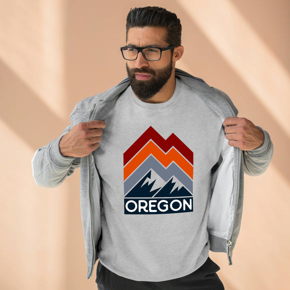 Premium Oregon Sweatshirt - Retro Unisex Premium Crewneck Oregon Sweatshirt
