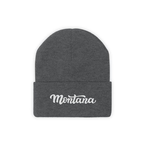 Montana Beanie - Adult Hand Lettered Embroidered Montana Knit Hat