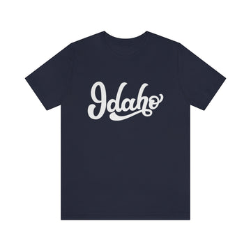 Buy navy Idaho T-Shirt - Hand Lettered Unisex Idaho Shirt