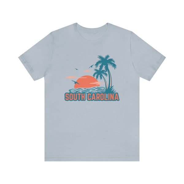 South Carolina T-Shirt - Retro Palm Tree & Beach Unisex South Carolina Shirt