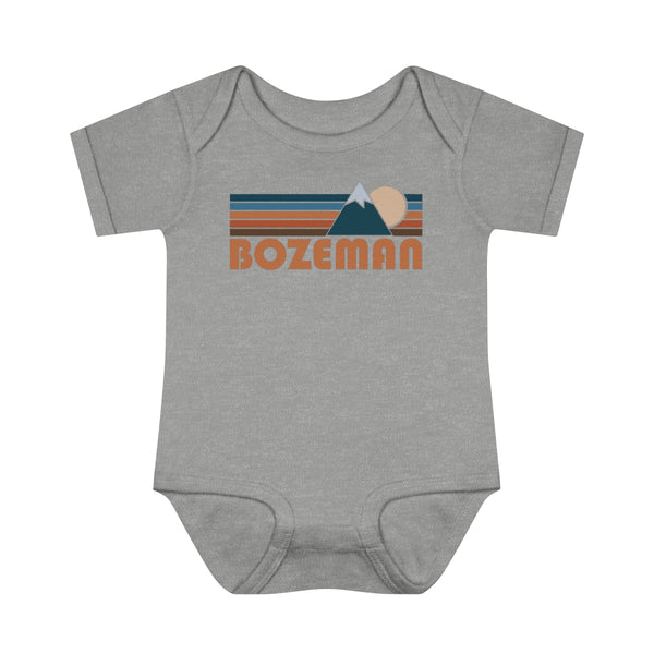 Bozeman Baby Bodysuit - Retro Mountain Bozeman, Idaho Baby Bodysuit