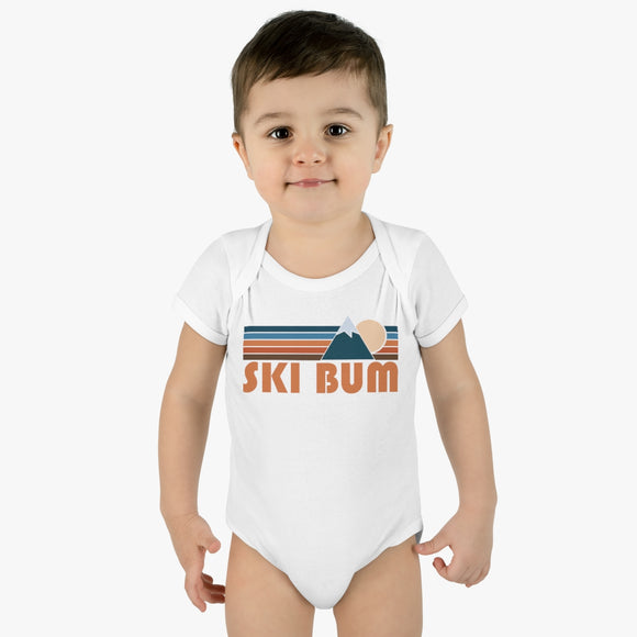 Ski Bum Baby Bodysuit - Retro Mountain Ski Bum Baby Bodysuit