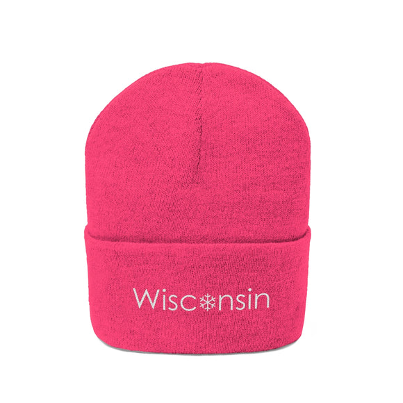 Wisconsin Knit Beanie - Adult Embroidered Snowflake Wisconsin Knit Hat
