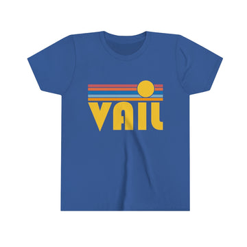 Buy true-royal Vail Youth T-Shirt - Retro Sun Colorado Kid's TShirt
