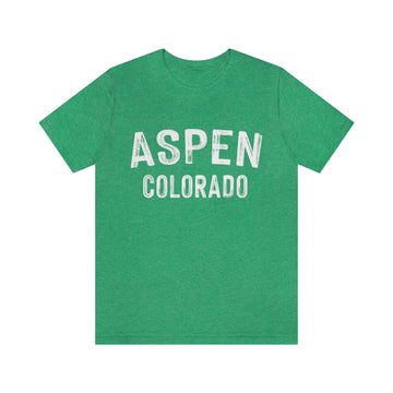 Buy heather-kelly Aspen, Colorado Shirt - Paint Text Unisex Aspen T-Shirt